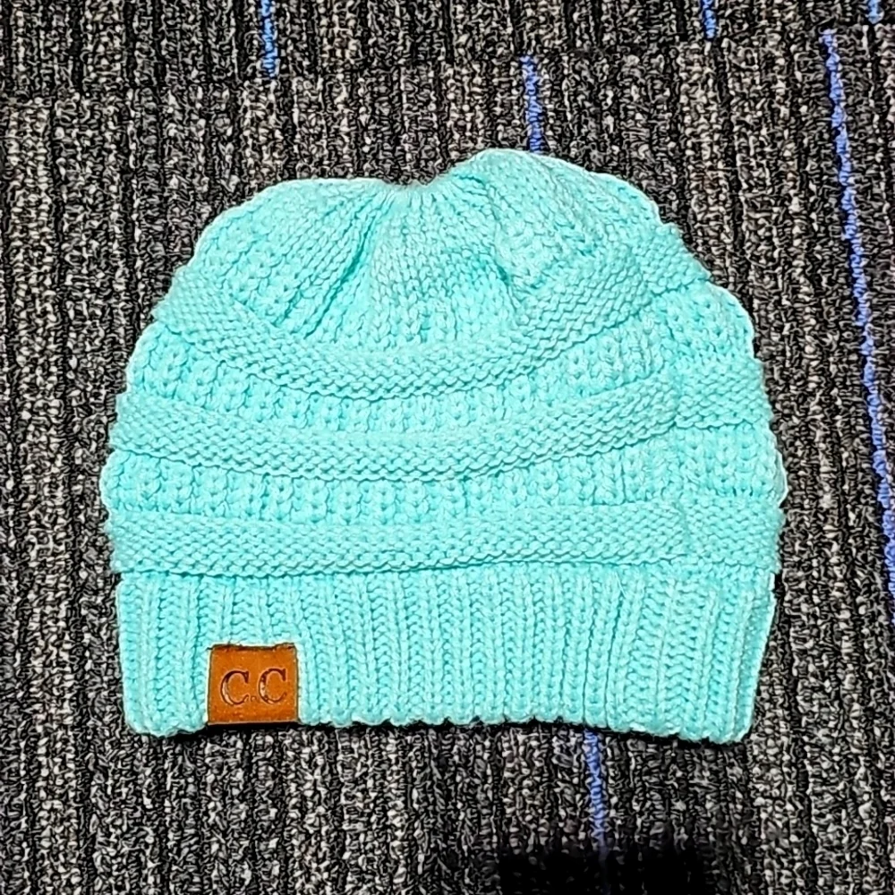 C.C Beanie Hat w Hair Hole